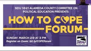 Amplifying worker voices in politics: Alameda County COPE Forum