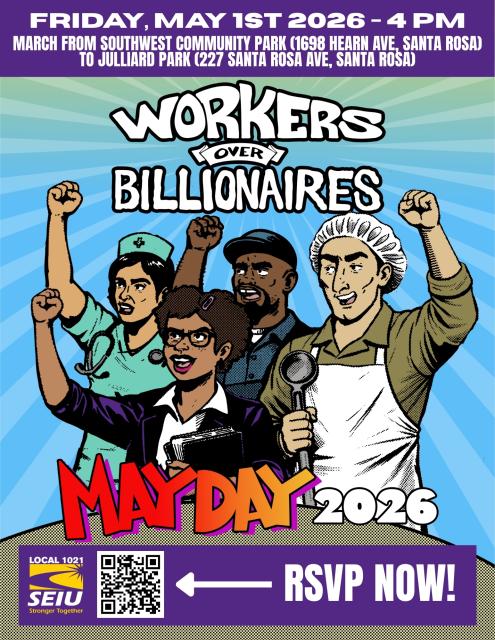 Flyer for May Day 2026 - Santa Rosa