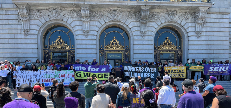 SEIU 1021 joined the People's Budget Coalition rally on June 17
