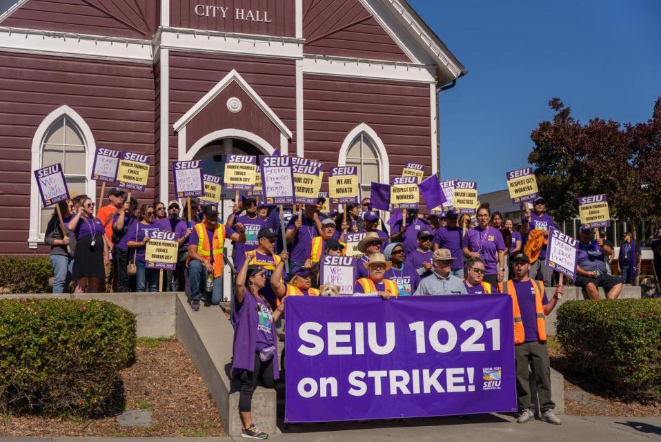 City of Novato workers on an unfair labor practice strike