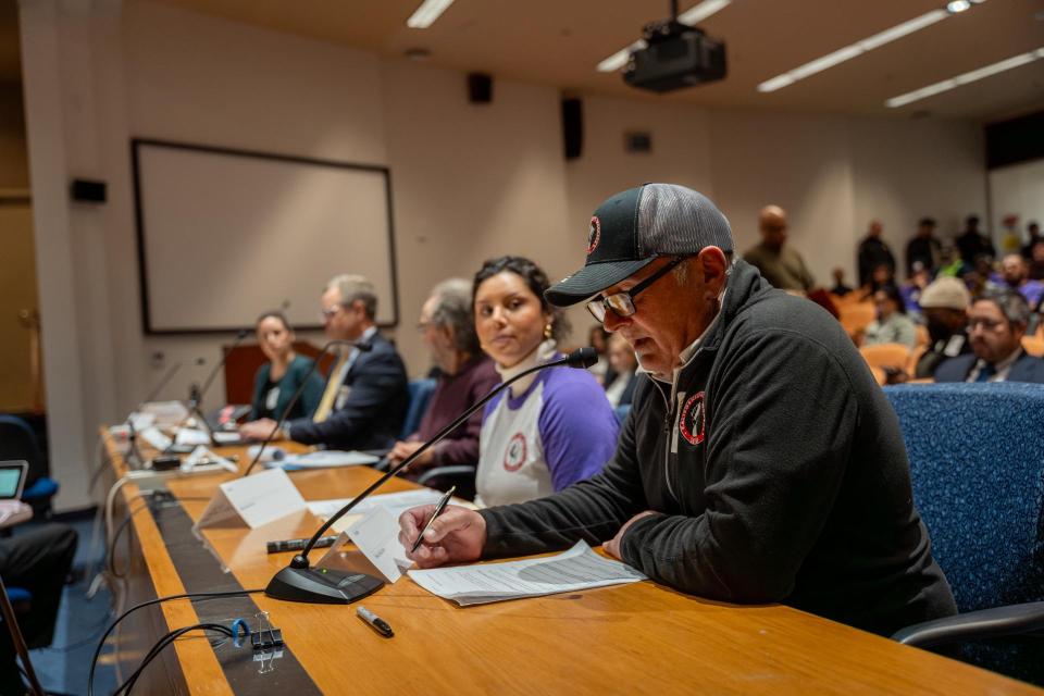 California Gig Workers Union members testifying at the California Public Utilities Commission hearing