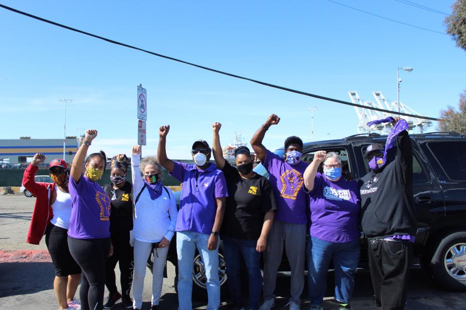 SEIU 1021 members joining ILWU in their port shutdown action on June 19