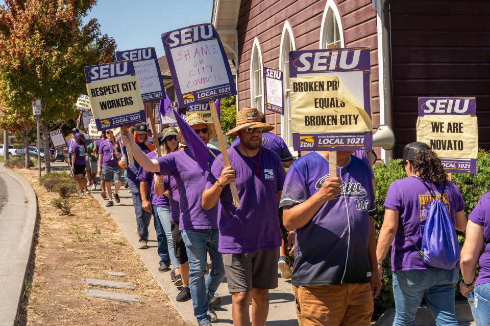 City of Novato workers on a second unfair labor practice strike