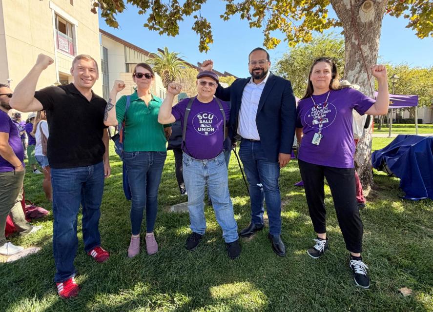 (L-R) Assemblymember Patrick Ahrens, Executive Officer Jean Cohen of the South Bay AFL-CIO Labor Council, Andy Wolfe, San Jose Councilmember Peter Ortiz, XX