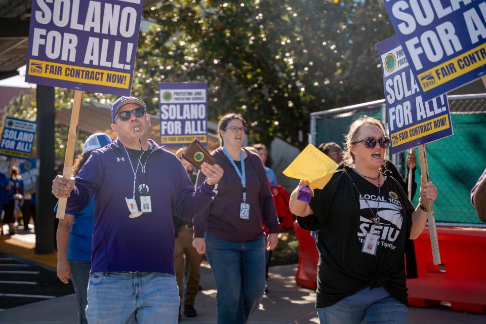Solano County’s public servants holding an informational picket