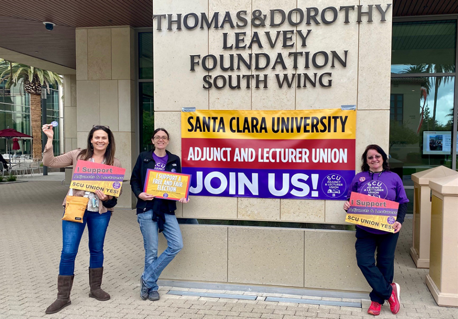 AFLOC members Dawn Hart, Natalie Linnell, and Stephanie Hughes tabling on campus on Thursday, April 21, 2022.