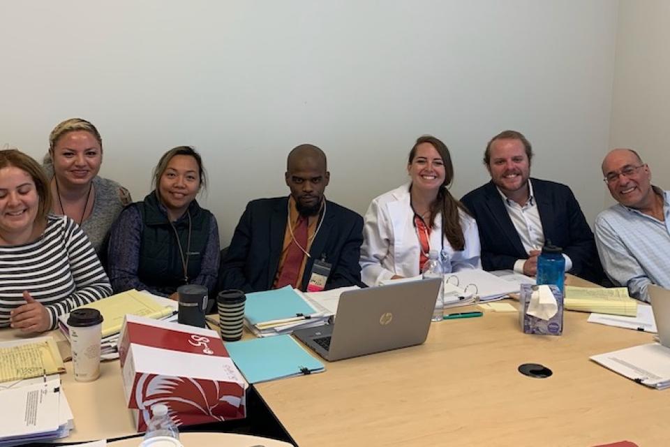 The Regional Center of the East Bay bargaining team celebrates their contract victory. The new four-year pact was ratified by the membership on Friday, December 13.