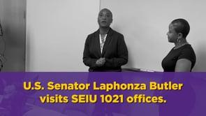 Senator Laphonza Butler visits SEIU 1021 members at San Francisco office