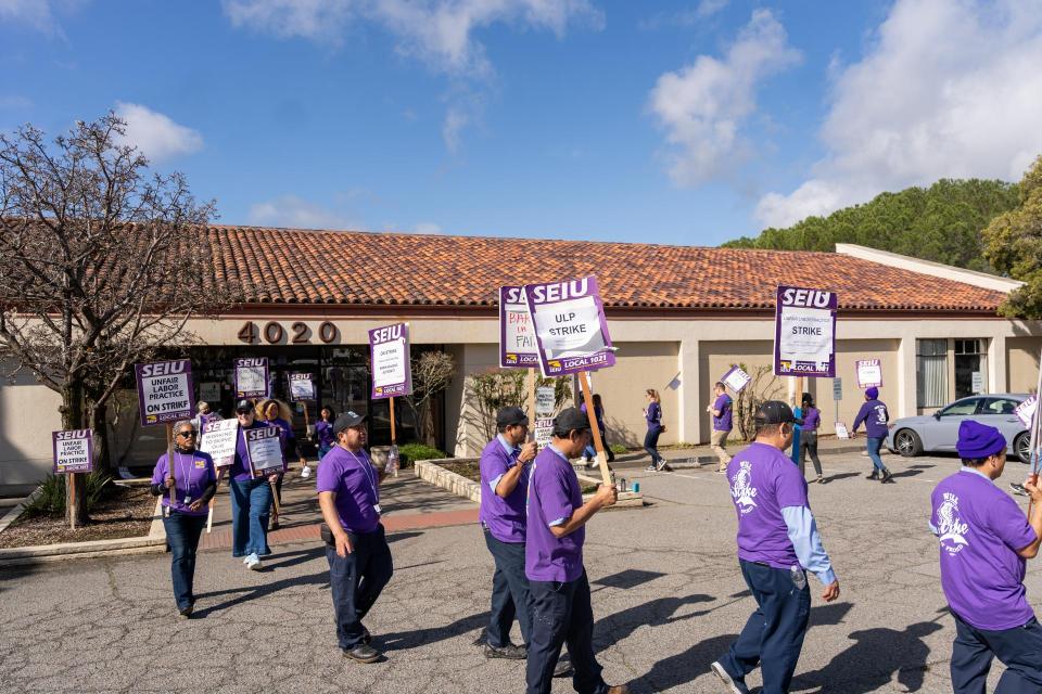 Marin Housing Authority employees on a two-day unfair labor practice strike