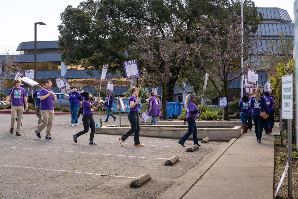 Marin Housing Authority employees on an unfair labor practice strike